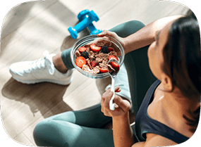 Picture of a woman eating granola