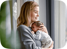 Picture of a woman holding a baby